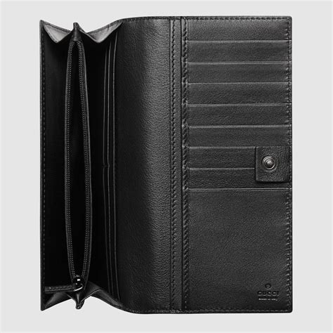 gucci long wallet black leather|black leather Gucci wallet 2019.